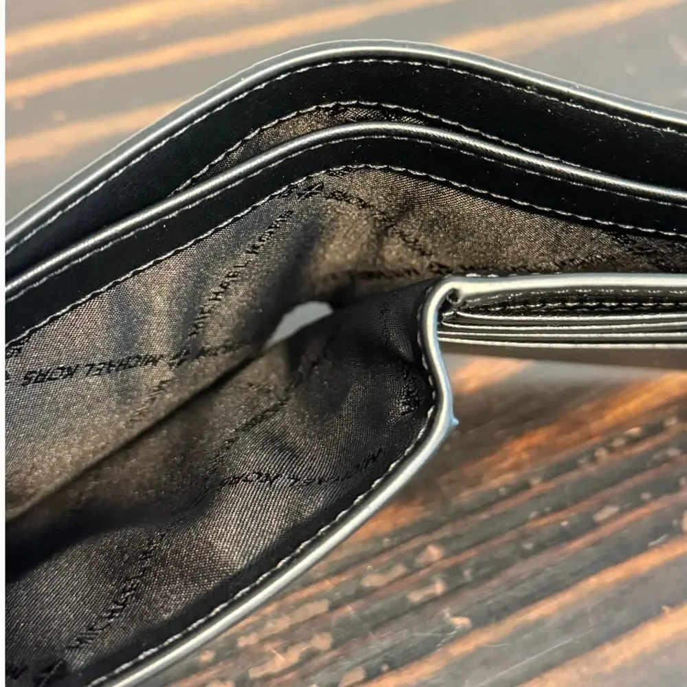 Michael Kors Cooper Black to White Ombre Logo Bi-Fold Wallet